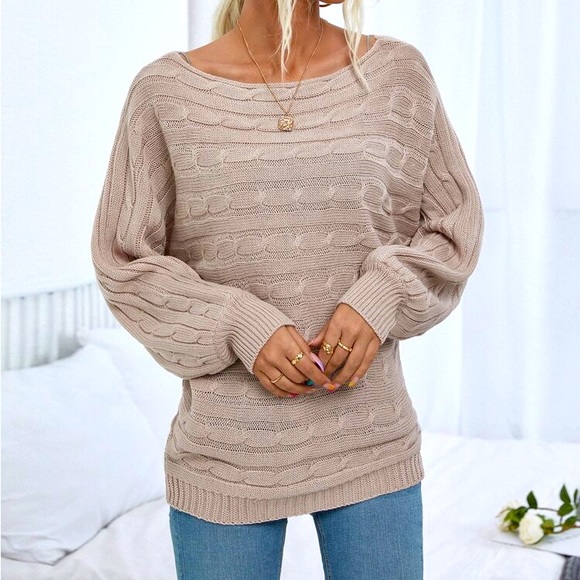 Cable Knit Sweater “Boat Neck” Shein - Picture 4 of 6